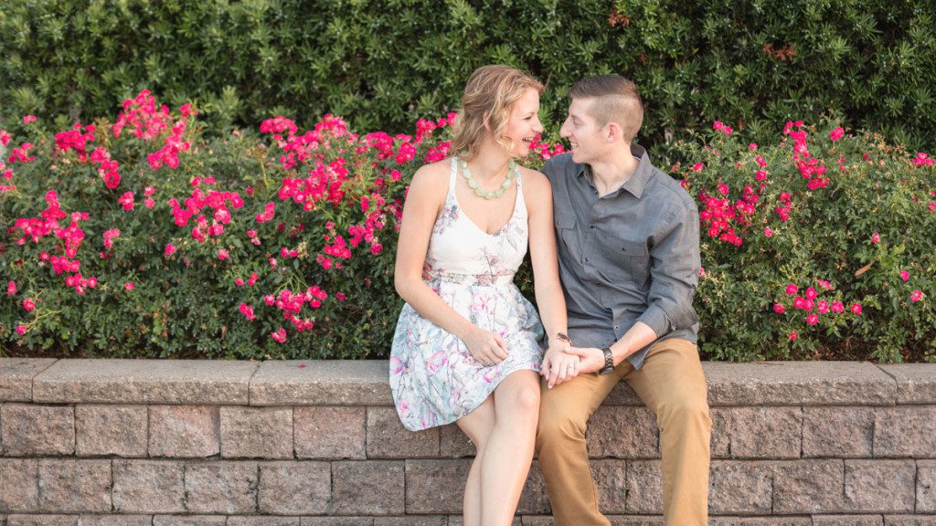 Surprise marriage proposal and engagement session at Lake Eola in Downtown Orlando by top wedding photographer