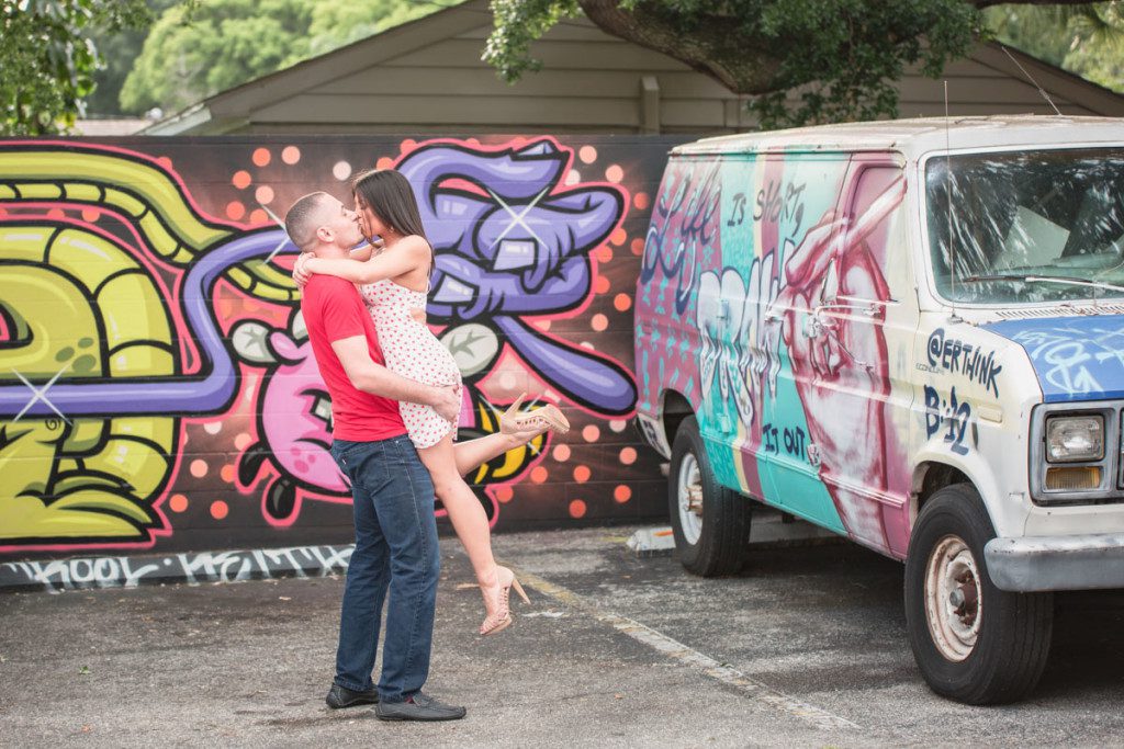 Urban graffiti Engagement session photography by best Orlando wedding photographer