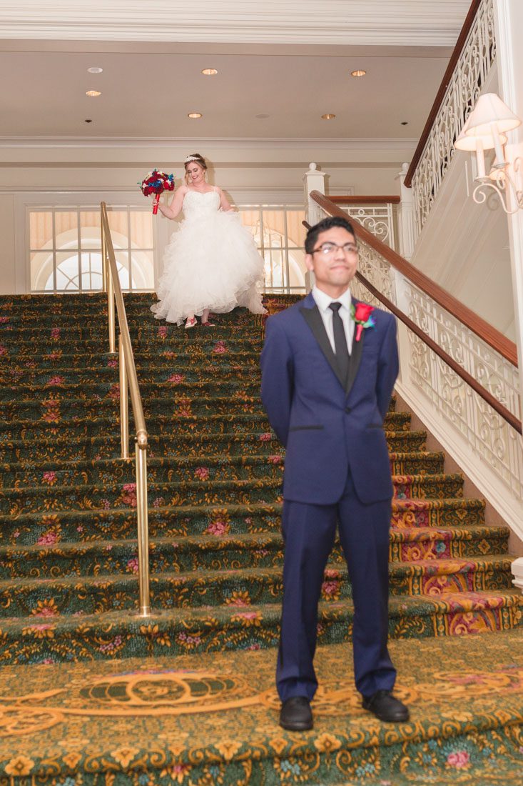 Orlando wedding photographer captures Beauty and the Beast themed Disney wedding at the pavilion and grand floridian