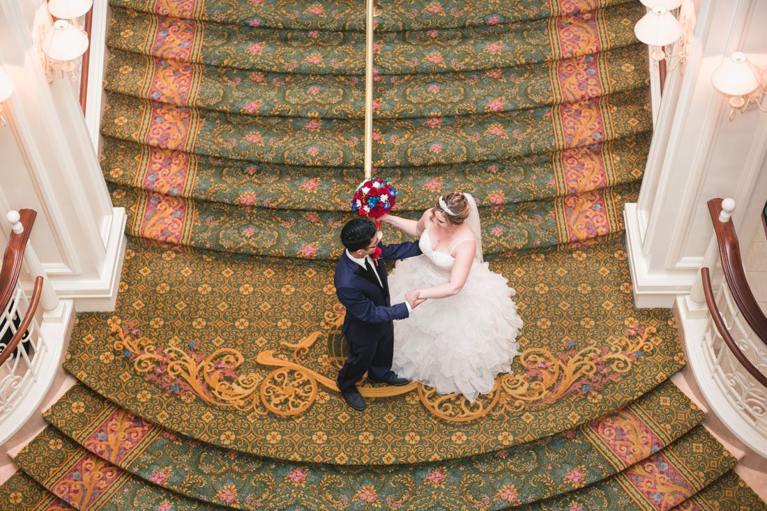 Orlando wedding photographer captures Beauty and the Beast themed Disney wedding at the pavilion and grand floridian