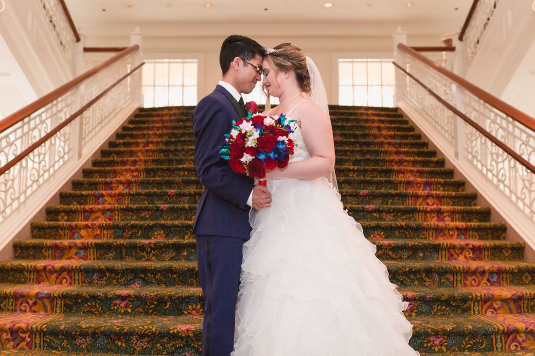 Orlando wedding photographer captures Beauty and the Beast themed Disney wedding at the pavilion and grand floridian