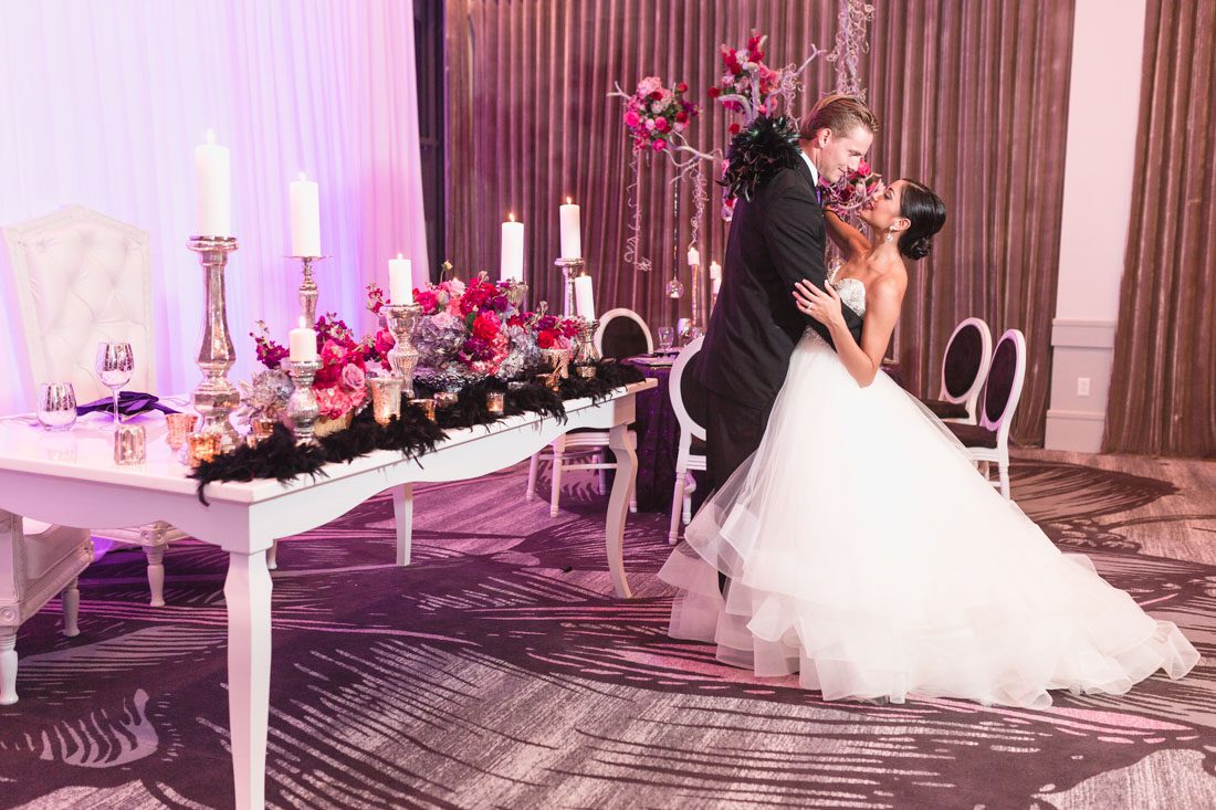 Orlando Wedding Advice Transforming Your Venue With Lighting Dark Purple Pink And Blush Themed Ballerina Wedding At The Castle Hotel Captured By Top