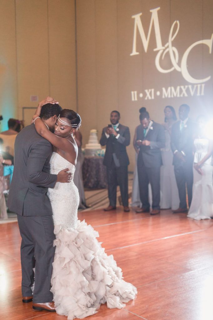 Couple has their first dance and husband and wife captured by Orlando wedding photographer