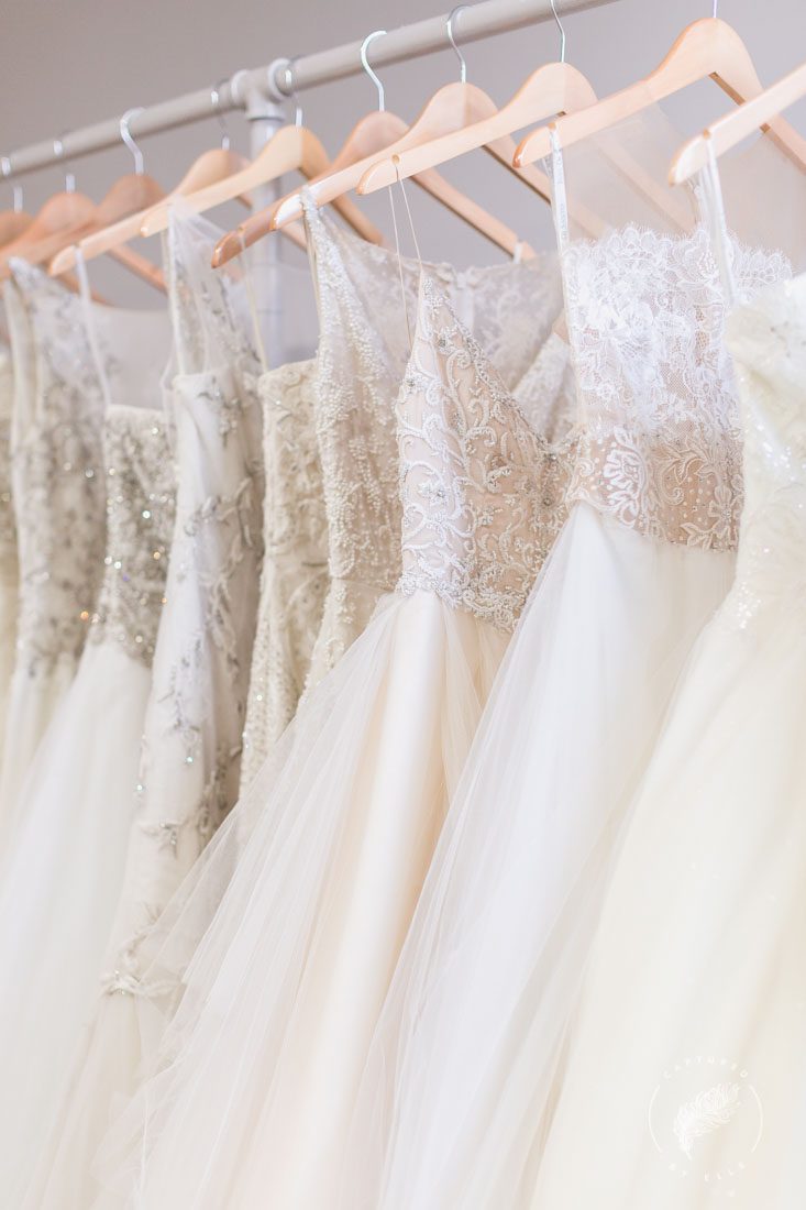 Orlando wedding photographer captures wedding dresses at boutique in Winter Park called The Bridal Finery