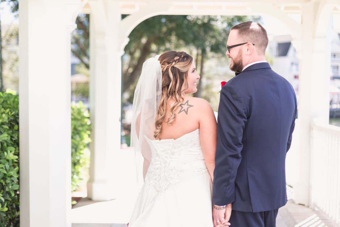 Portrait of the bride and groom at their Disney wedding day in Orlando captured by top photographer and videographer