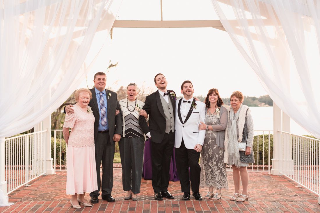 Family portrait during a gay wedding in Orlando captured by top LGBT wedding photographer