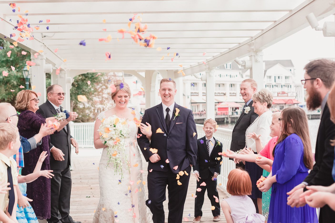 Disney wedding grand exit at sea breeze point by orlando photographer