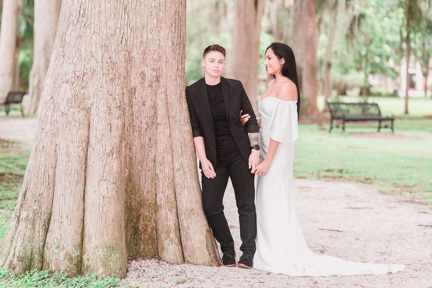 Gay wedding at kraft azalea gardens in Orlando featuring two brides