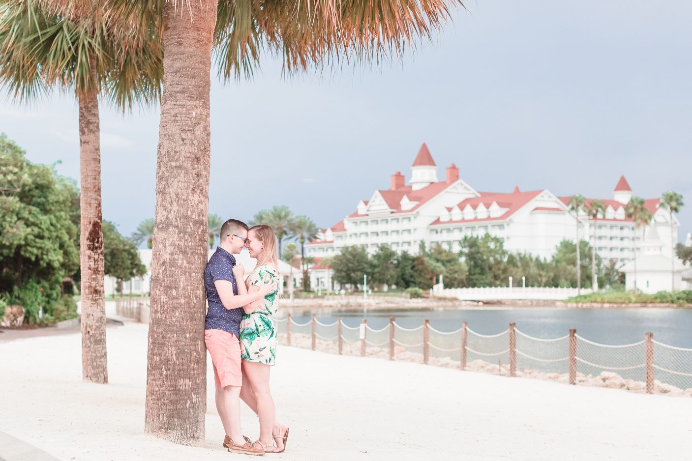 Gay engagement photos with two women at Grand Floridian in Orlando 
