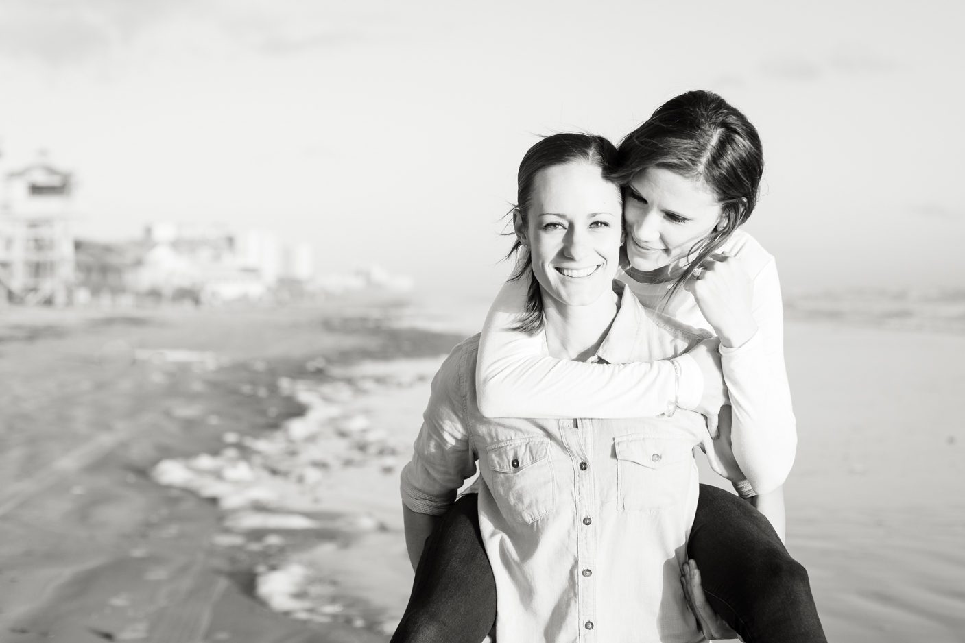 Same-sex lesbian engagement session on the beach captured by top Orlando photographer
