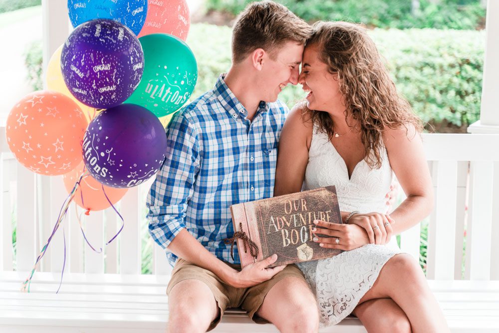 Disney UP movie themed engagement session at Port Orleans Riverside in Orlando captured by top photographers