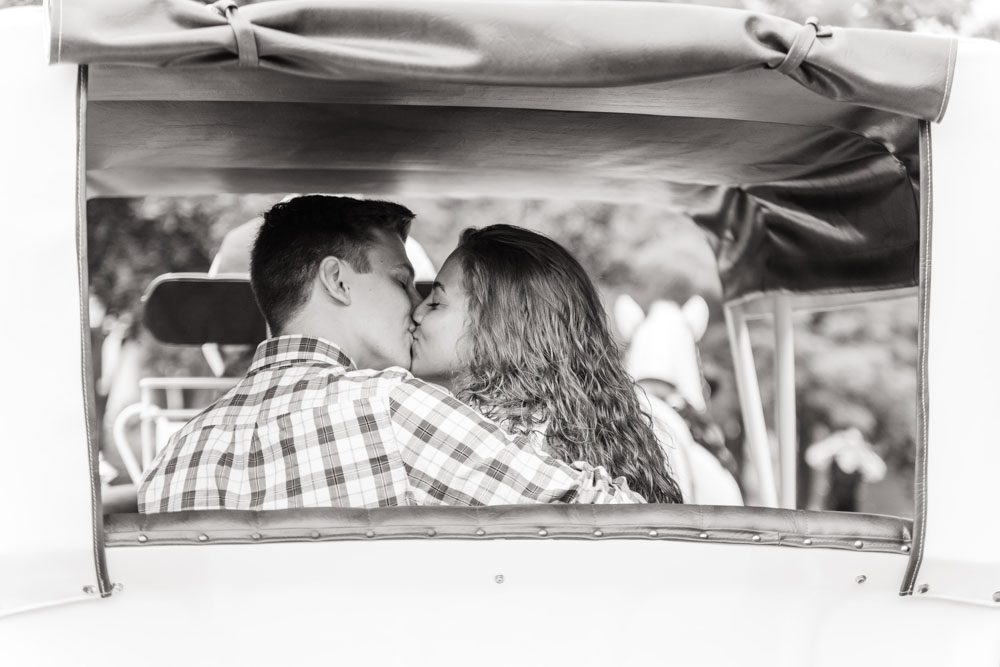 Orlando Engagement photography session at Disney Port Orleans Riverside with a horse and carriage