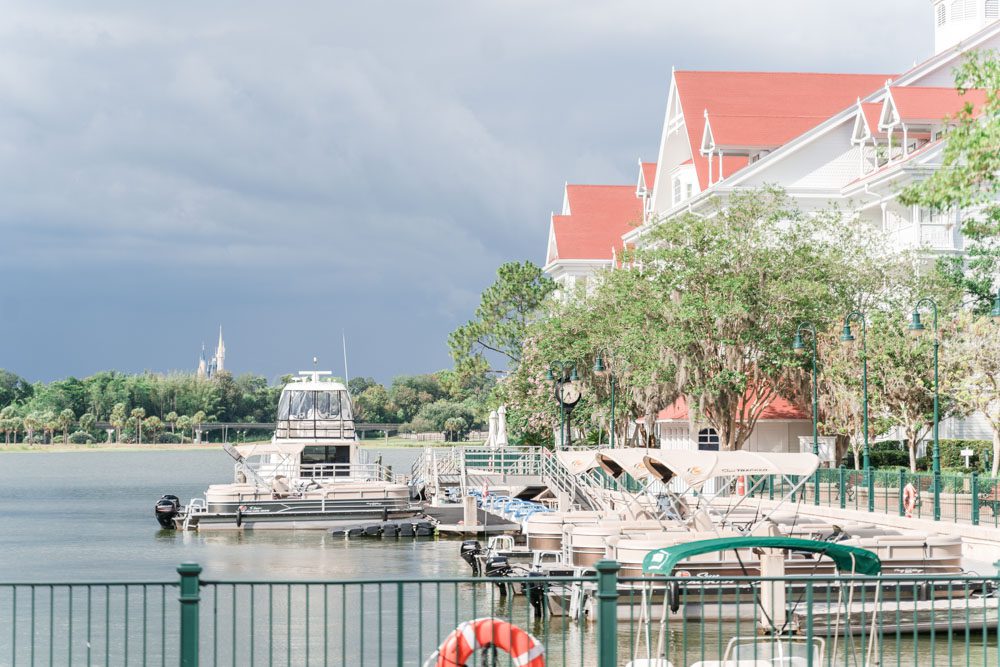 Surprise proposal on the dock at the Grand Floridian Resort at Disney in Orlando