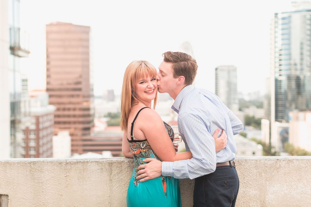 Orlando surprise proposal on a rooftop at The Balcony venue captured by top engagement photographer